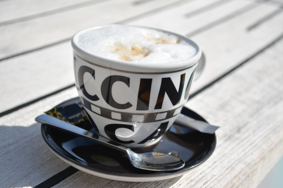 Cappuccino in the coffee cup