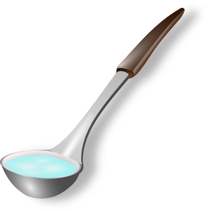 ladle with water