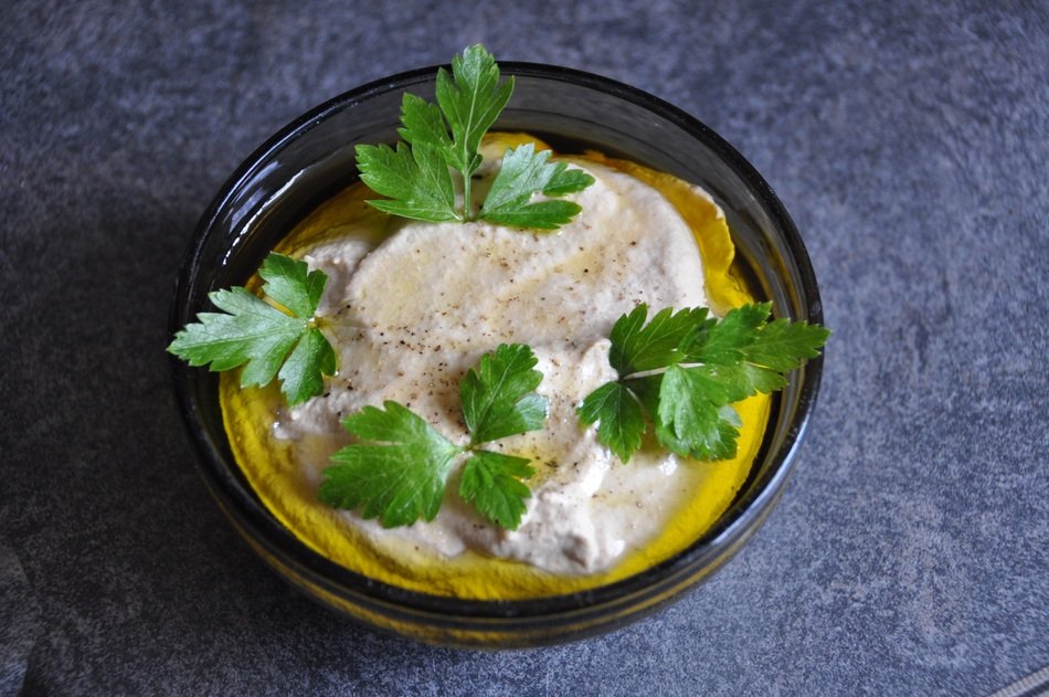 Baba Ganoush, eggplant dish in bowl
