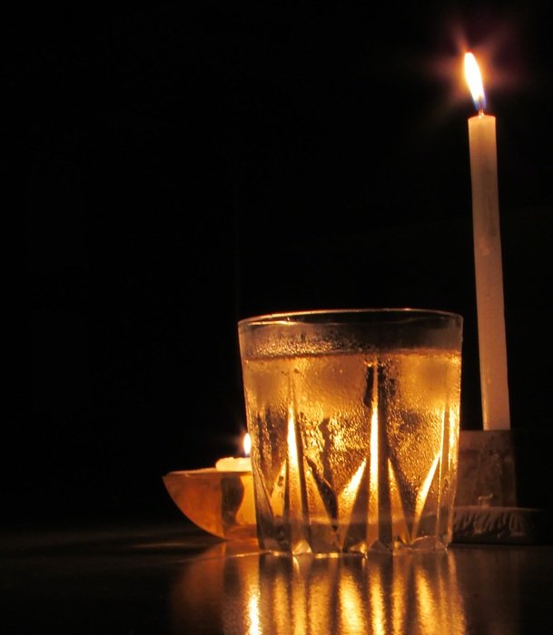 glass and candle