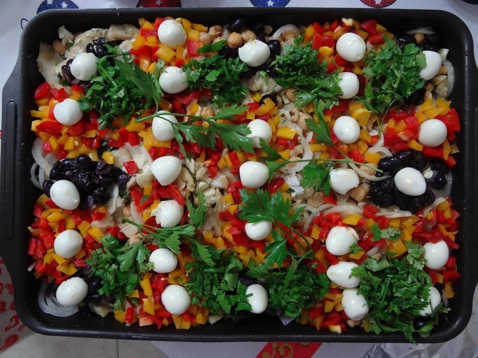 dish with chickpeas