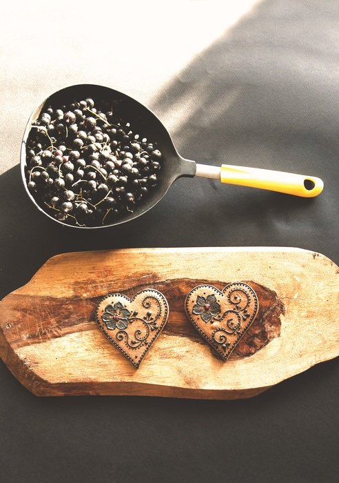Gingerbreads in a shape of the hearts