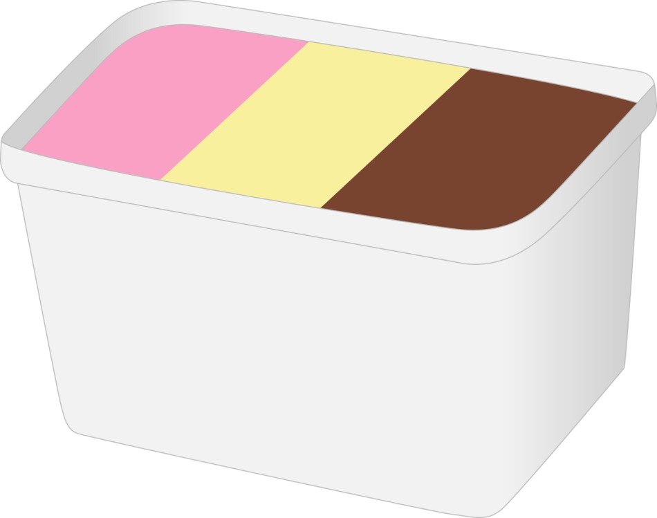 picture of colorful ice cream in a white box at white background