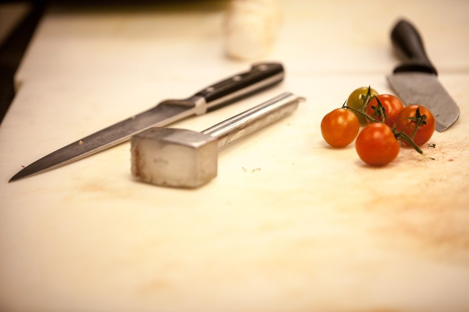 Knife and Cherry Tomatoes