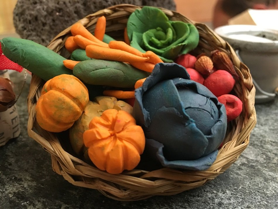 Fruits in the basket for the thanksgiving in the autumn