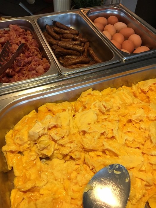 Scrambled Eggs and Bacon and Sausage