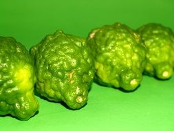 Asian Bergamot Fruit Leaf Isolated