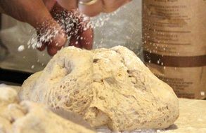 bread dough on the table