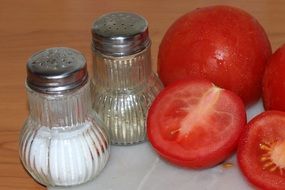 tomatoes and salt shaker