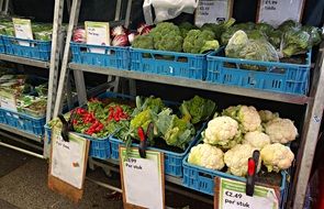 boxes in vegetable market