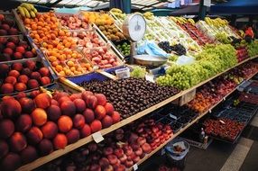 market with selected vegetables