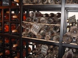 wine bottles in the cellar