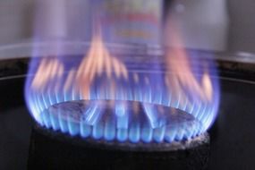 fire on the stove burner