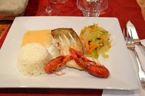 Delicious meal in a restaurant