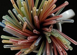 wallpaper with colorful drinking straws