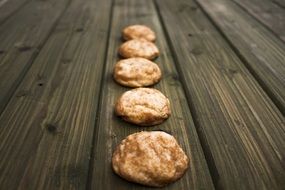 homemade cookies lies in a line on the table