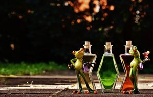 funny frogs with cocktails