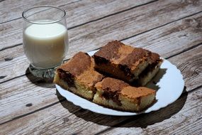 zebra cake and a glass of milk