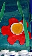 decoration in the form of a flower on the cake