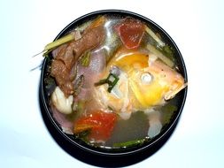 beautiful delicious Fish soup, Asian cuisine