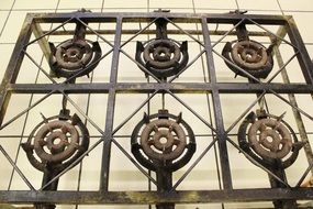 old Gas Stove with six burners