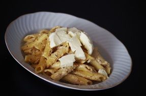 pasta as a dish in a white plate