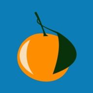 Mandarin with leaf drawing