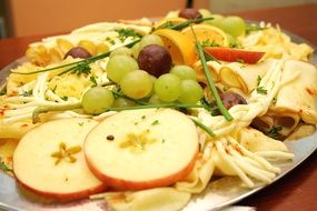 cheese, Fruits and Berries on Plate