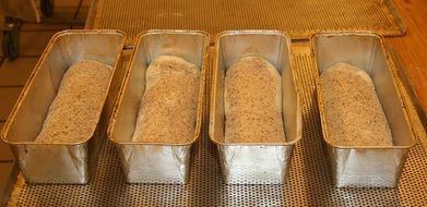 bread pan with dough