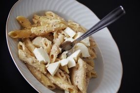 appetizing pasta with cheese