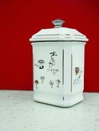 white kitchen jar for storage