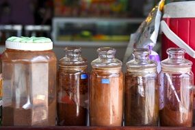 coffee in glass jars