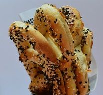 delicious pretzel with sesame