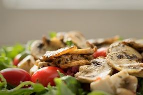 salad with tomatoes and mushrooms