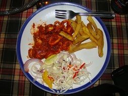 squid with potatoes and vegetables