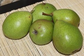 green healthy sweet pears