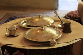 coffee Table with copper plates