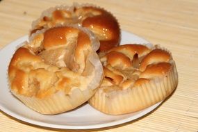 sweet apple tarts on a white plate