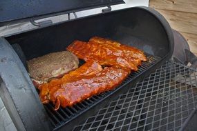 BBQ ribs on a grill