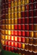 various honey in jars