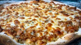 Baked Bolognese pizza