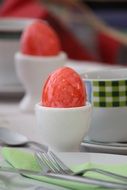 red Egg for easter Breakfast