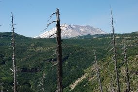 distant view of the volcanoes in north america