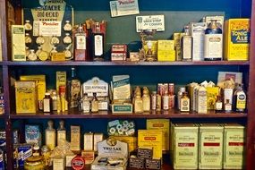 food on shelves in a store
