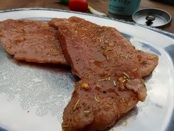 raw Pig Steak preparation