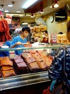 barbecue sliced pork in Chinatown