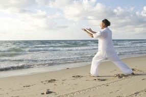 qigong is meditating on the beach