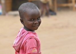 portrait of black little baby in africa