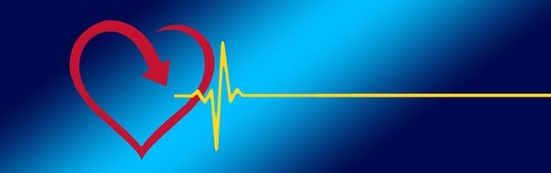 banner with heart rate on a blue background