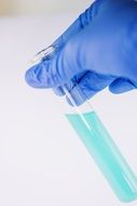 Sample Tube in hand, Laboratory research